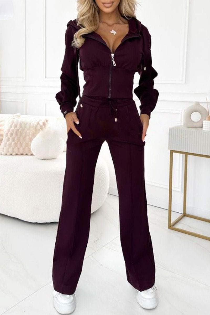 Trelis Women's Tracksuit Set – Zip Front and Drawstring Waist for Casual Comfort 2