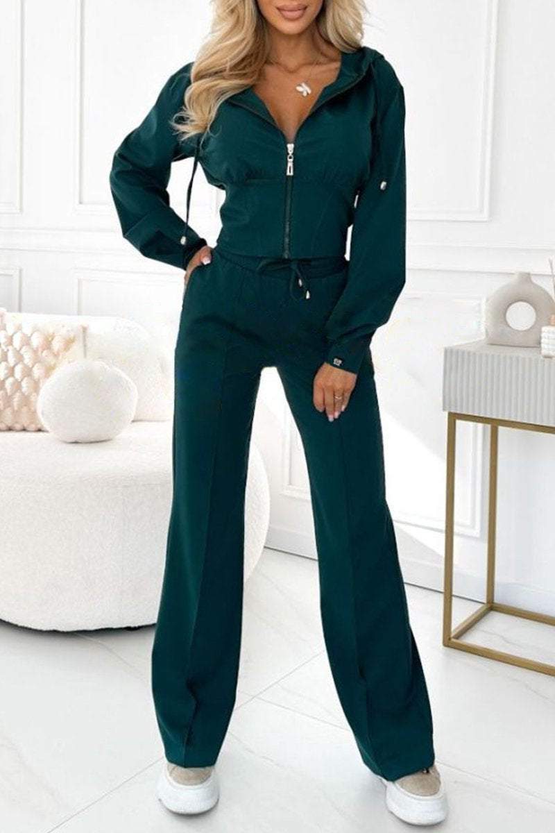 Trelis Women's Tracksuit Set – Zip Front and Drawstring Waist for Casual Comfort 3