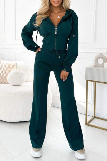 Trelis Women's Tracksuit Set – Zip Front and Drawstring Waist for Casual Comfort 3