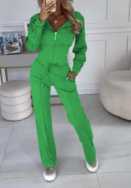 Trelis Women's Tracksuit Set – Zip Front and Drawstring Waist for Casual Comfort 7