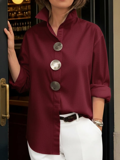 Trellis Women's Chic Blouse – Elegant Stand-Up Collar Design 4