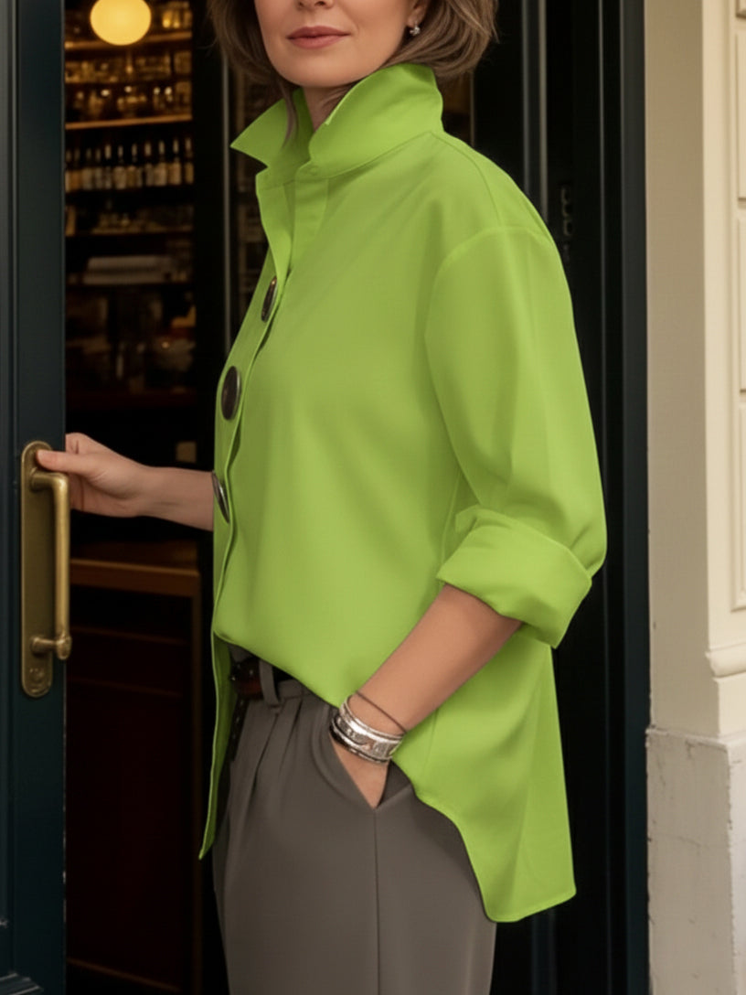 Trellis Women's Chic Blouse – Elegant Stand-Up Collar Design 8