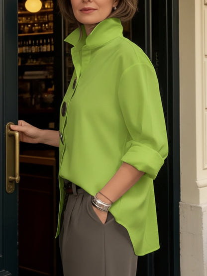 Trellis Women's Chic Blouse – Elegant Stand-Up Collar Design 8