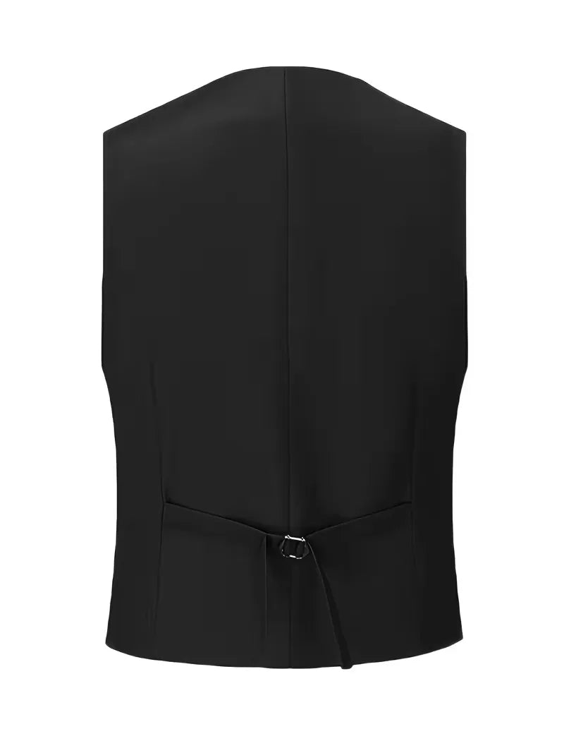 Trenlo Men's Three-Piece Suit Set – Slim Fit Double-Breasted Waistcoat Elegant Formalwear 5
