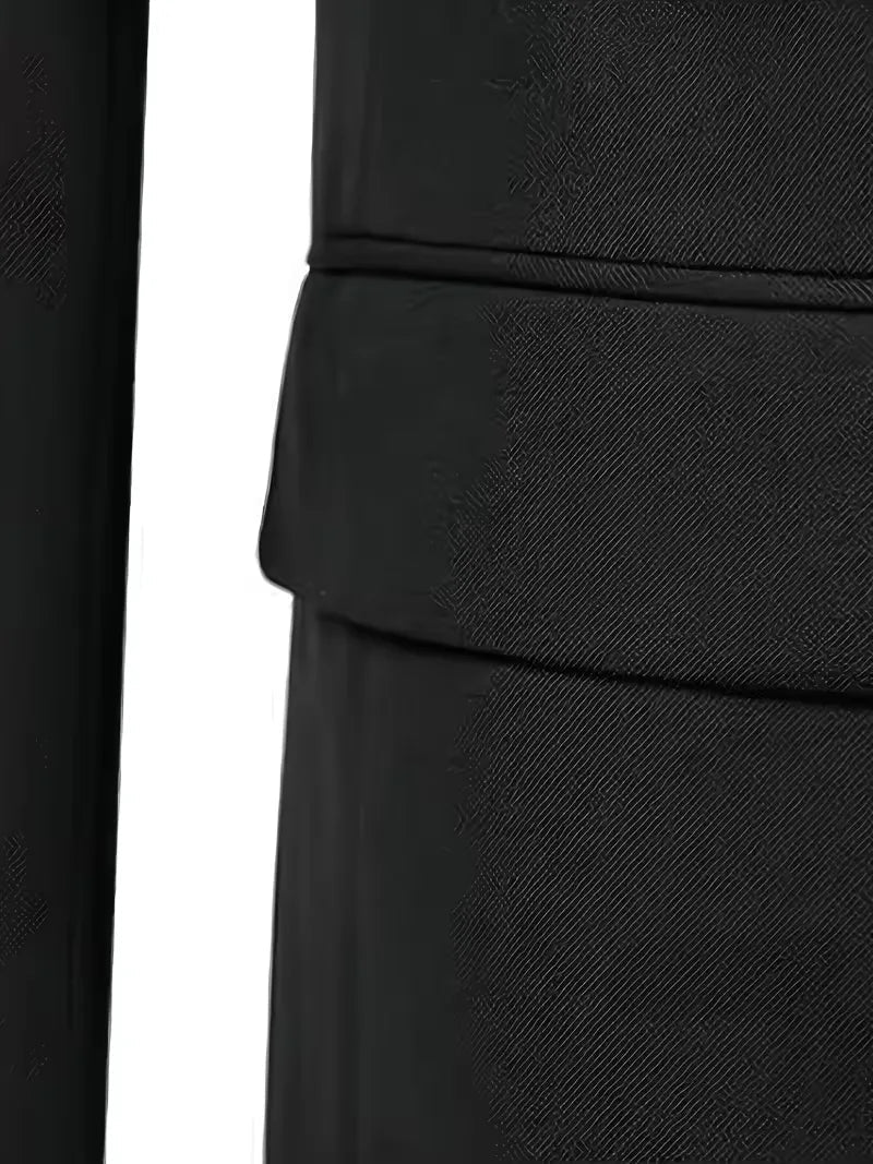 Trenlo Men's Three-Piece Suit Set – Slim Fit Double-Breasted Waistcoat Elegant Formalwear 7