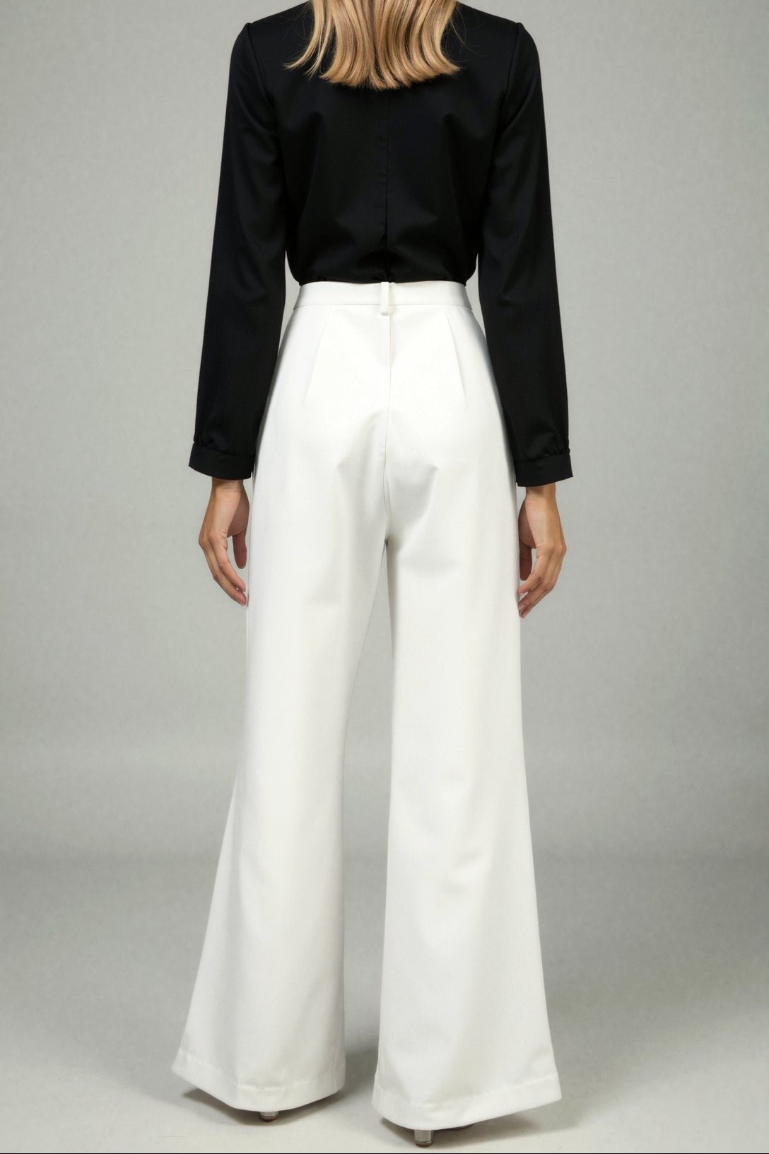 Trousers Women - Wide Leg Office Trousers with High Waist