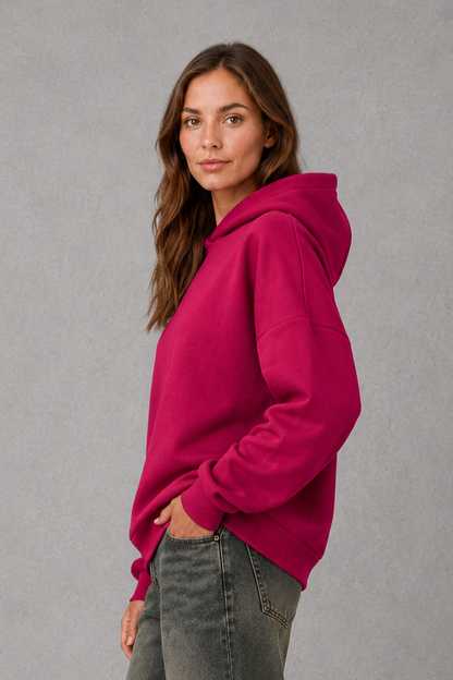 Hoodie Women - Fleece Hoodie with Kangaroo Pocket
