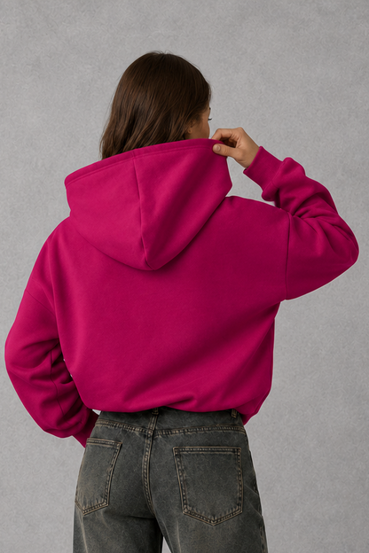 Hoodie Women - Fleece Hoodie with Kangaroo Pocket