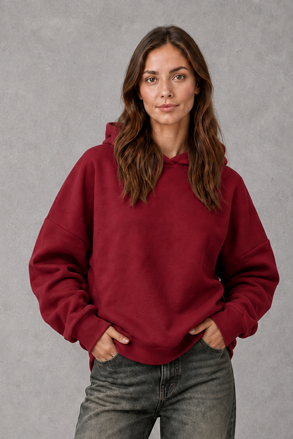 Hoodie Women - Fleece Hoodie with Kangaroo Pocket