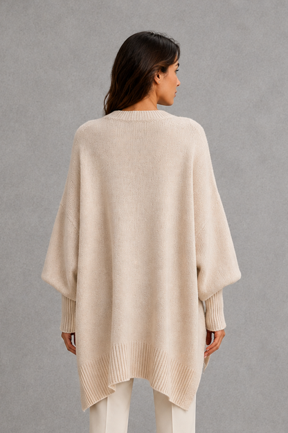 Sweater Women - Ribbed High Neck Jumper with Long Sleeves