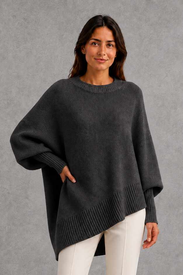 Sweater Women - Ribbed High Neck Jumper with Long Sleeves