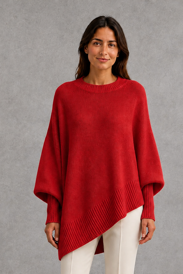 Sweater Women - Ribbed High Neck Jumper with Long Sleeves