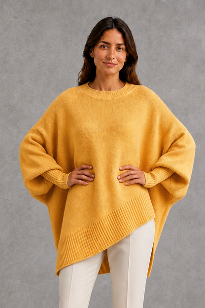 Sweater Women - Ribbed High Neck Jumper with Long Sleeves