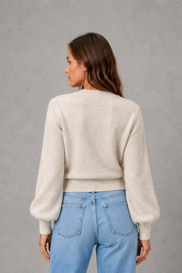 Sweater Women - V-Neck Wrap Knit Jumper with Tie Waist