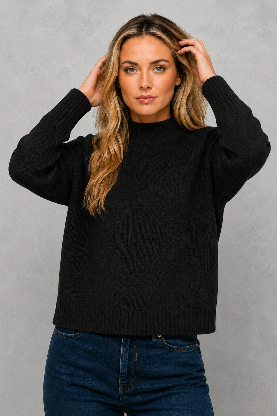 Sweater Women - Brushed Roll Neck Jumper with Soft Finish