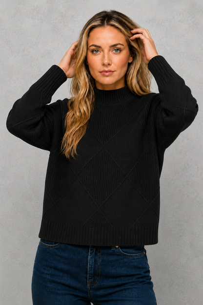 Sweater Women - Brushed Roll Neck Jumper with Soft Finish
