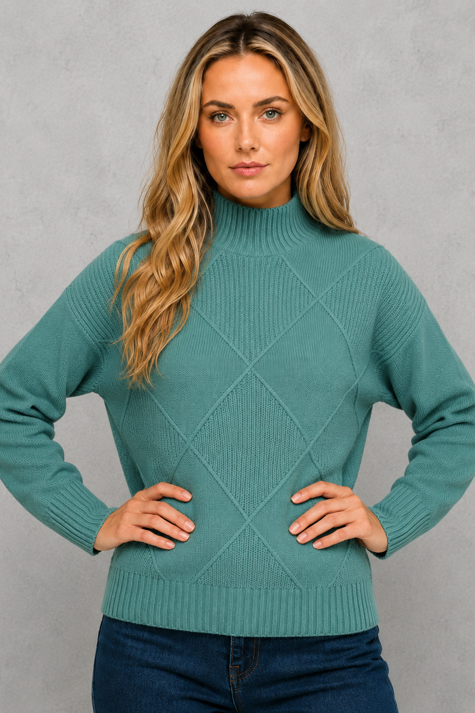Sweater Women - Brushed Roll Neck Jumper with Soft Finish