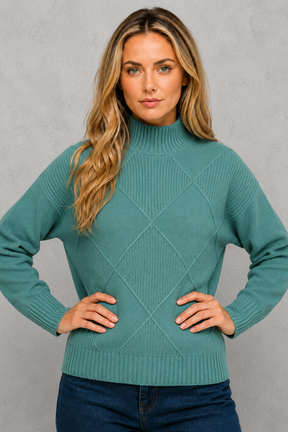 Sweater Women - Brushed Roll Neck Jumper with Soft Finish