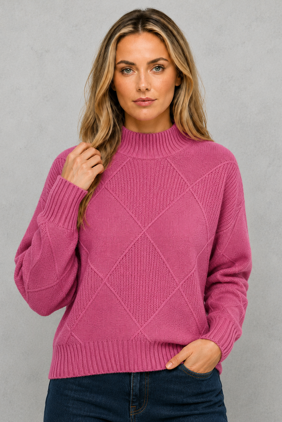 Sweater Women - Brushed Roll Neck Jumper with Soft Finish