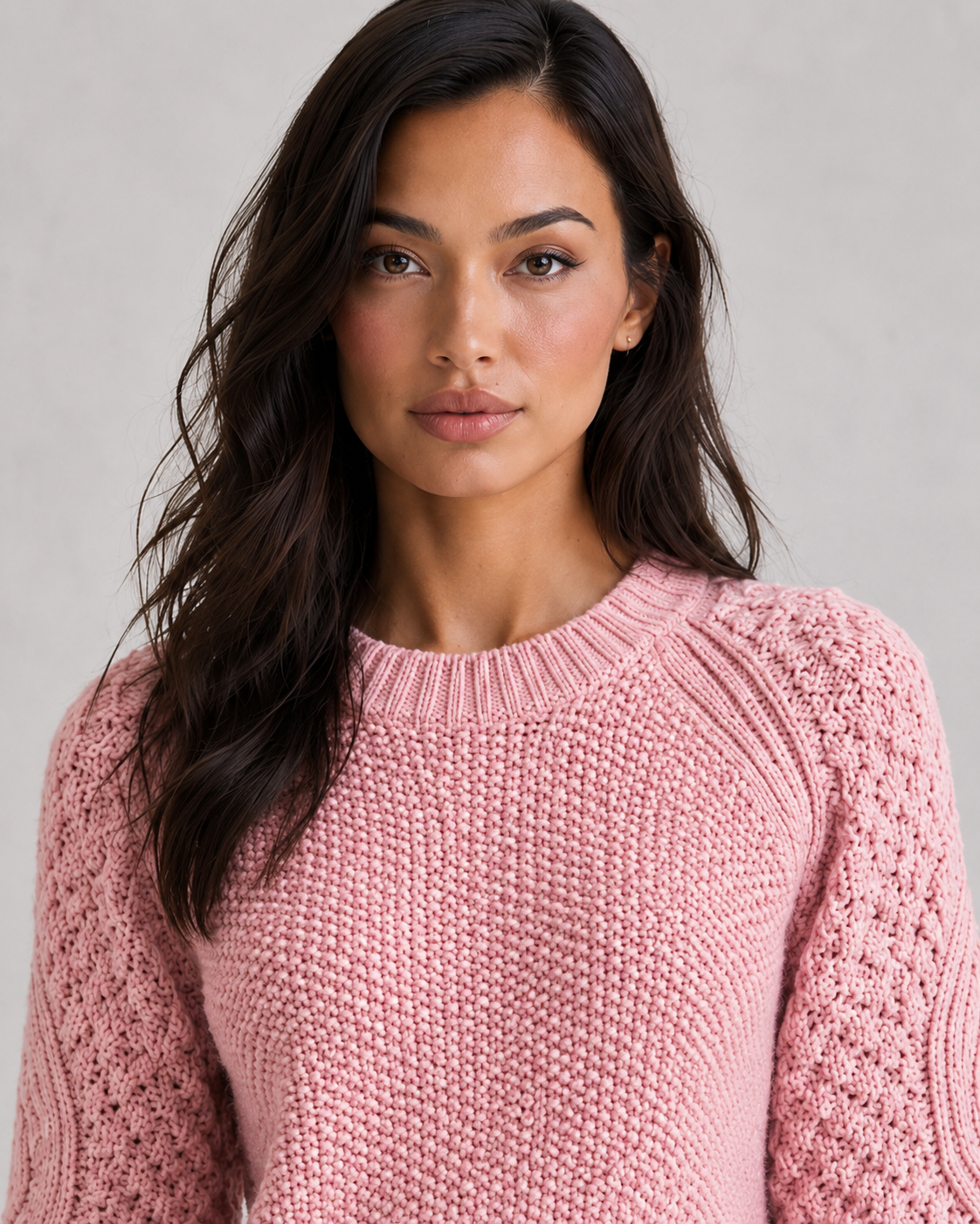 Sweater Women - Chunky Knit Jumper with Crew Neck