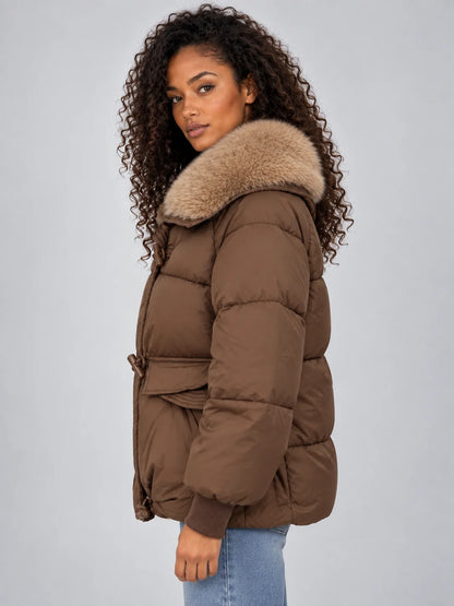 Women’s Faux Fur Collar Puffer Jacket – Stylish Warmth For Cold Days 2
