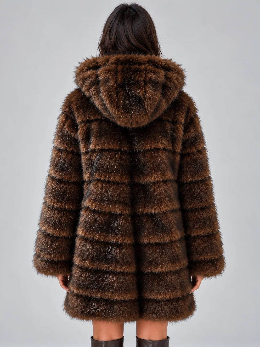 Women's Hooded Faux Fur Coat – Chic Warmth for Cold Days 1