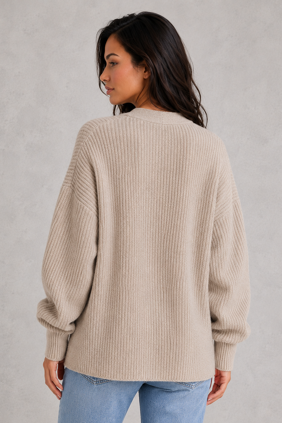 Cardigan Women - Cocoon Cardigan with Button Front