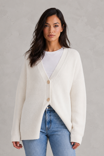 Cardigan Women - Cocoon Cardigan with Button Front