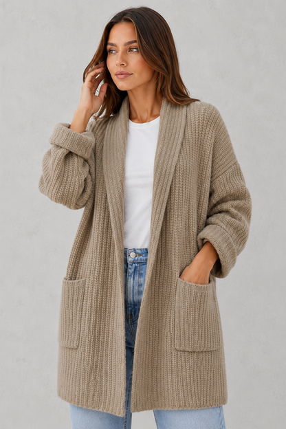 Cardigan Women - Longline Shawl Cardigan with Open Front