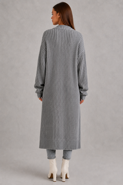 Cardigan Women - Longline Duster Cardigan with Side Pockets