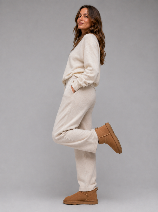 Ankle Boots Women - Suede Look Ankle Boots with Shearling Lining