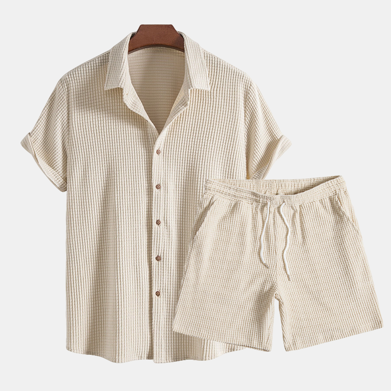 Zando Men's Summer Set – Lightweight Waffle Fabric Comfort 0