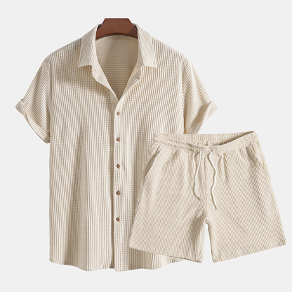 Zando Men's Summer Set – Lightweight Waffle Fabric Comfort 0