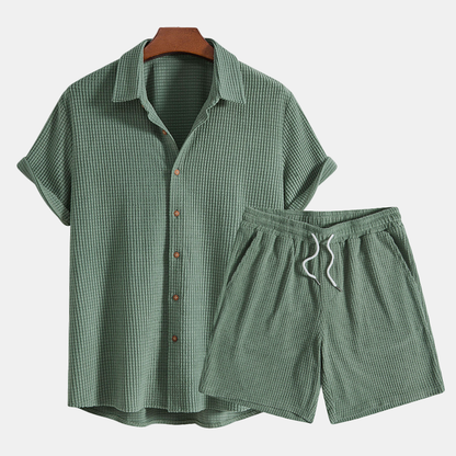 Zando Men's Summer Set – Lightweight Waffle Fabric Comfort 3
