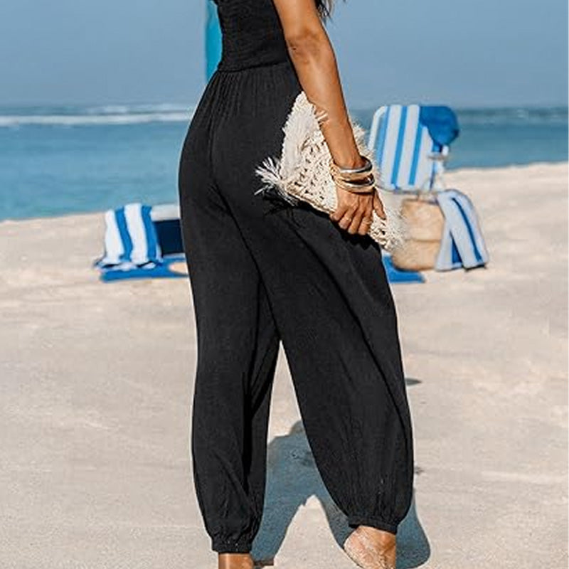 Zara Women's Backless Jumpsuit – Elegant V-Neck for All-Day Comfort 8