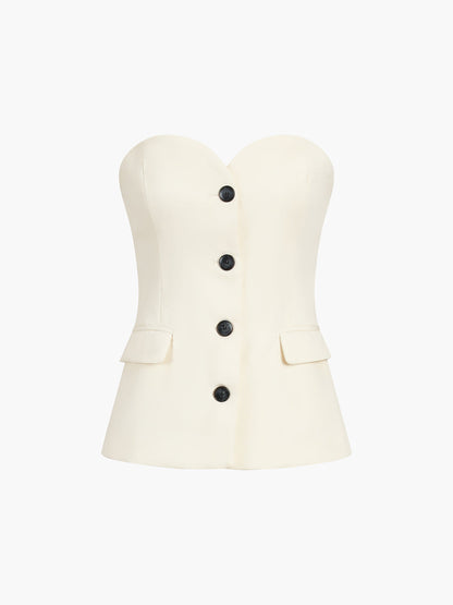 Zara Women's Chic Set – Elegant Corset Top with Wide-Leg Pants 4