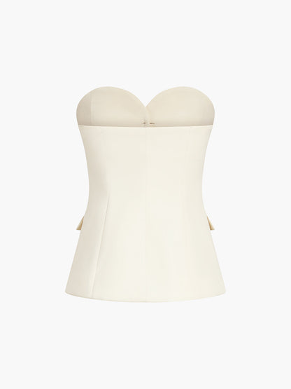 Zara Women's Chic Set – Elegant Corset Top with Wide-Leg Pants 5