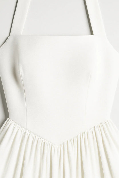Zara Women's Elegant Midi Dress – Flattering Halter A-Line Style 3