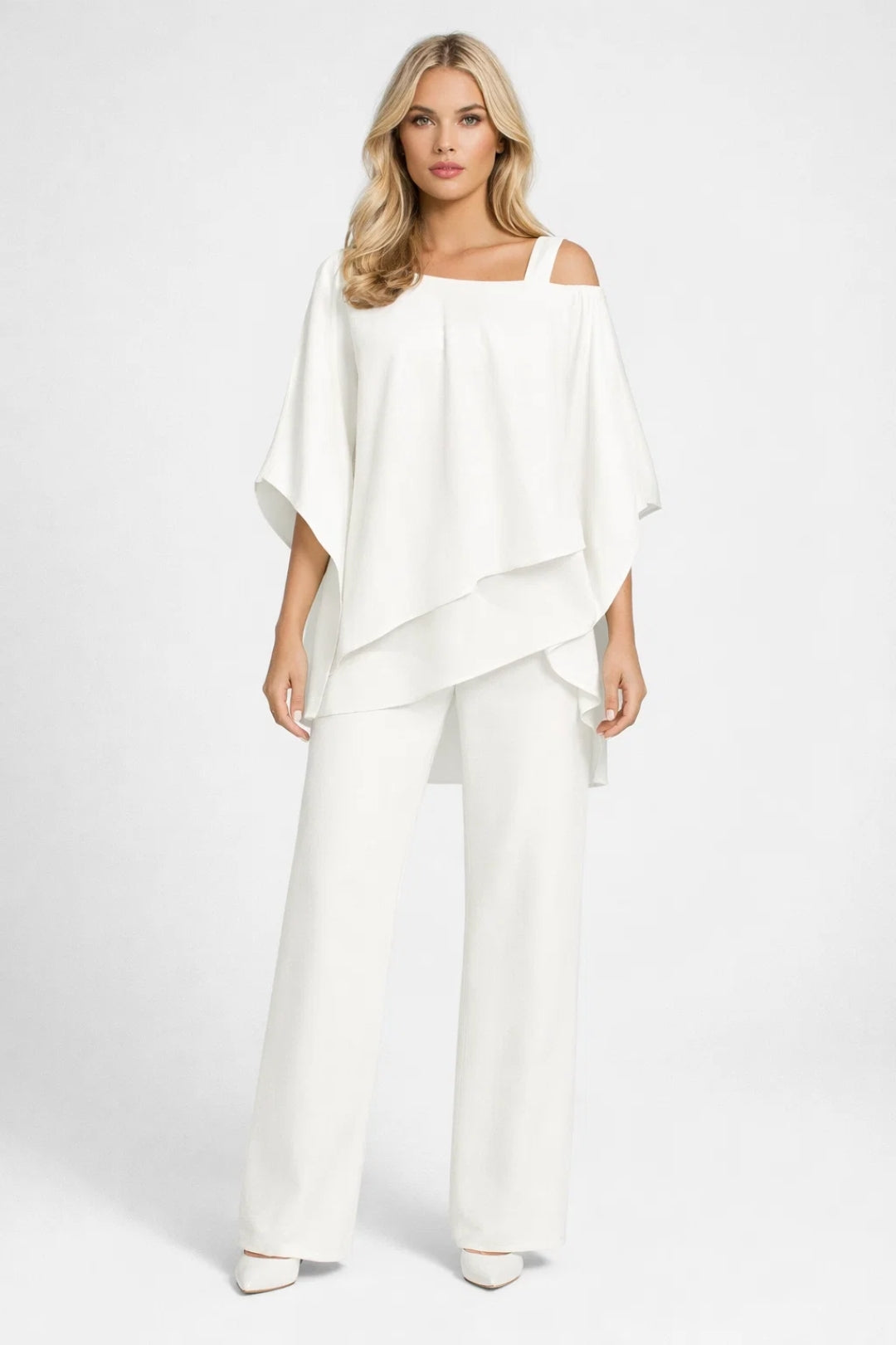 Zara Women's Elegant Set – Airy Layered Top with Chic Trousers 2