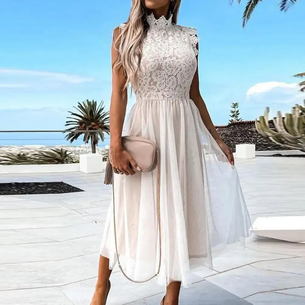 Zara Women's Elegant Tulle Dress – Flared Midi for Summer Events 0