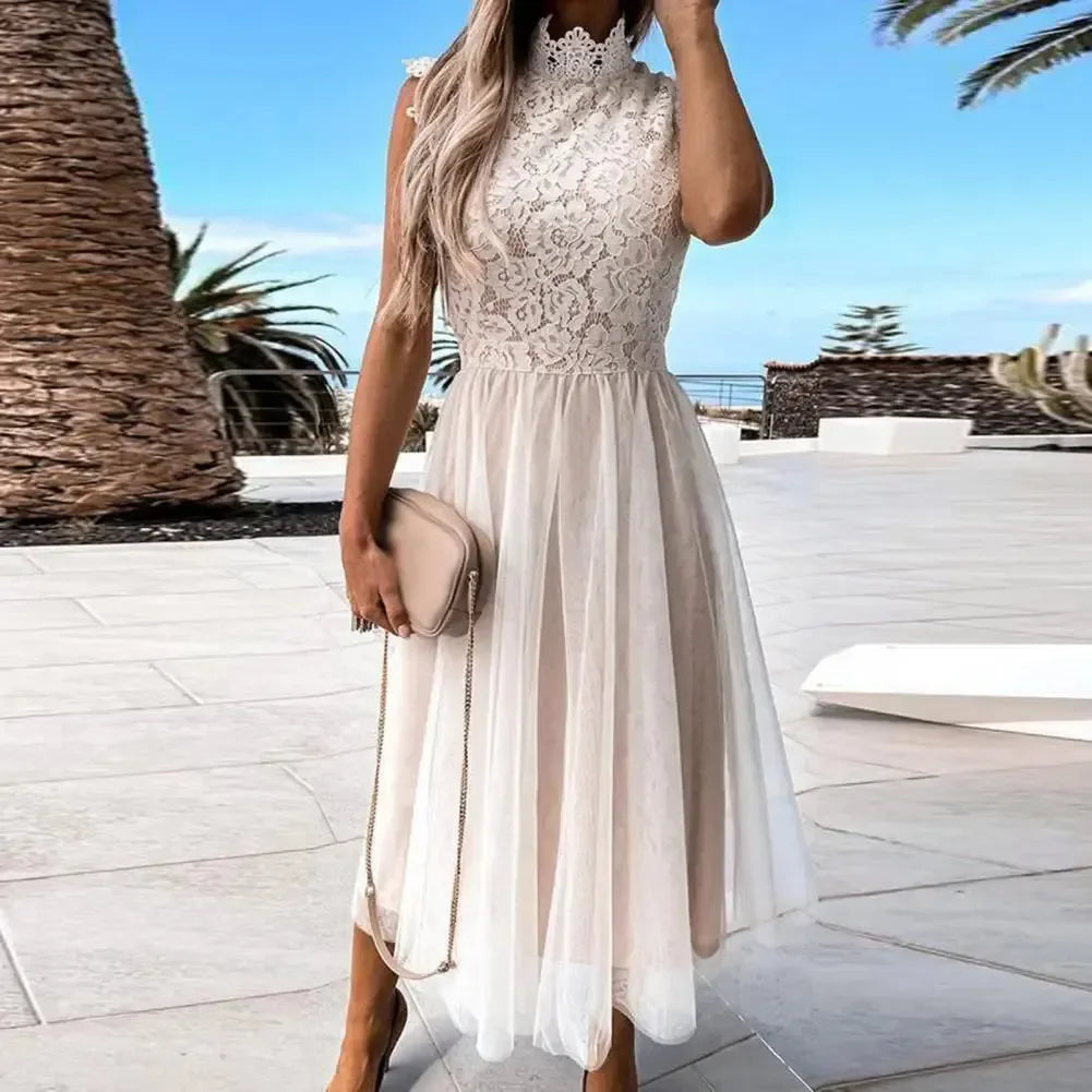 Zara Women's Elegant Tulle Dress – Flared Midi for Summer Events 2