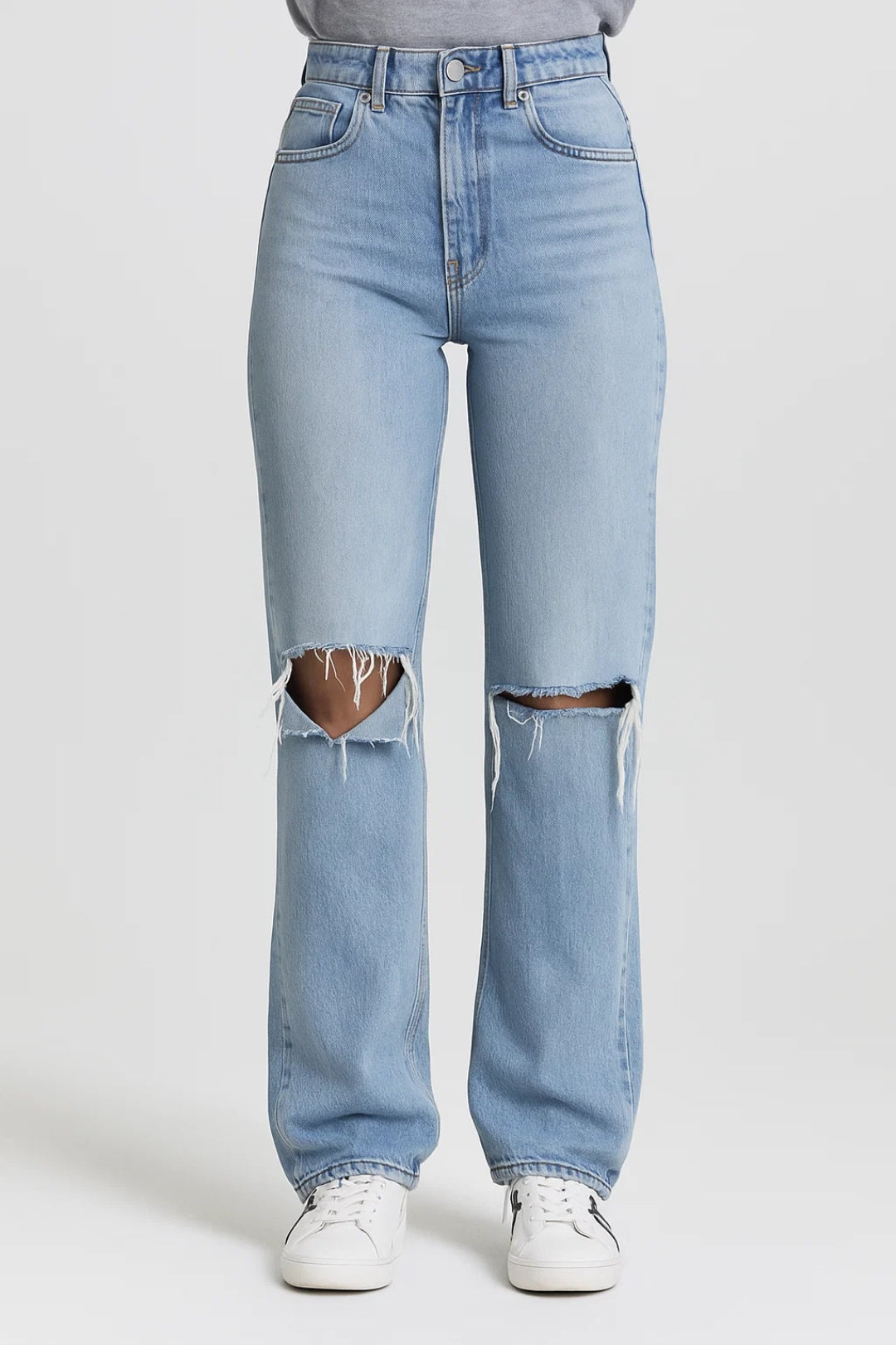 Zara Women's High-Waisted Jeans – Trendy Distressed Denim Style 0