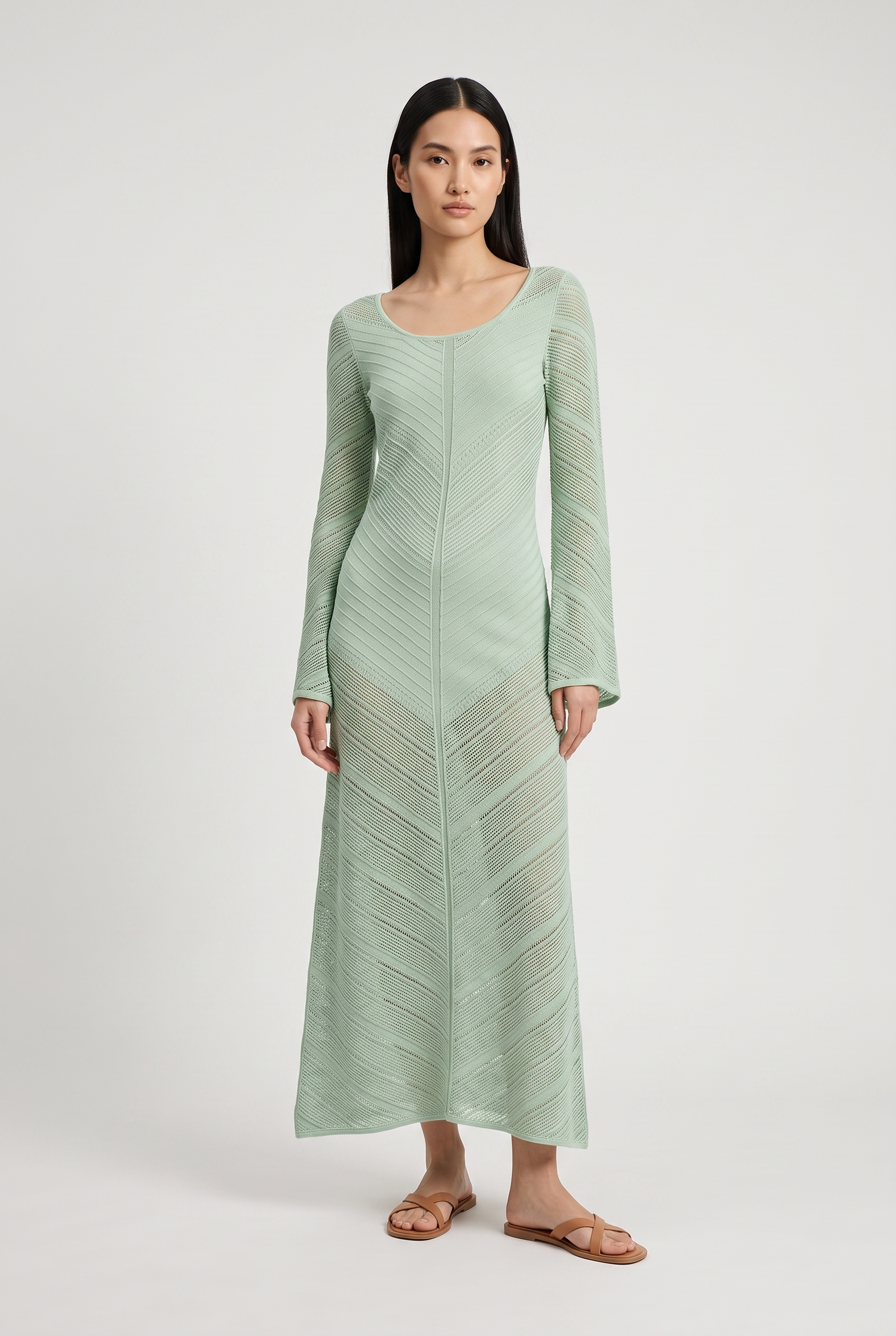 Zara Women's Maxi Dress – Breathable Openwork Cotton Comfort 1