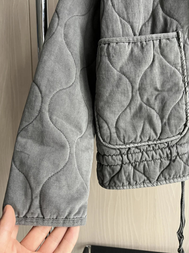 Zara Women's Quilted Jacket – High Collar With Large Pockets 3