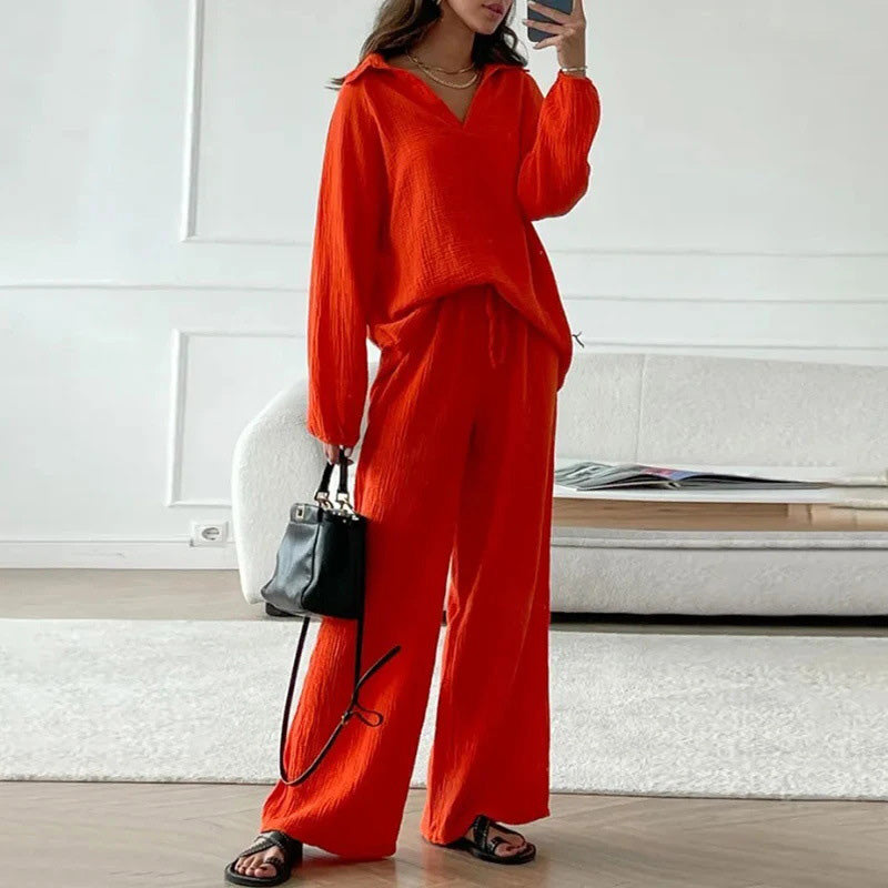 Zara Women's Set Loungewear – Elegant Top with Loose Pants Comfort 7