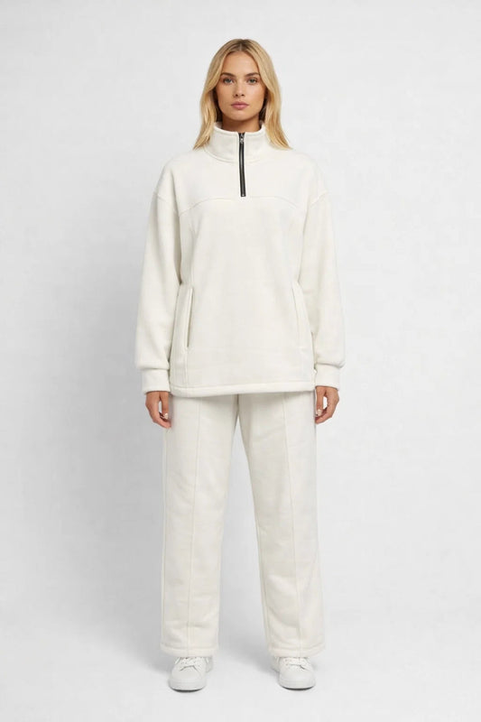 Zelina Entspanntes Lounge-Set – Bequemer Pullover mit Reißverschluss für stilvolle Freizeit 0