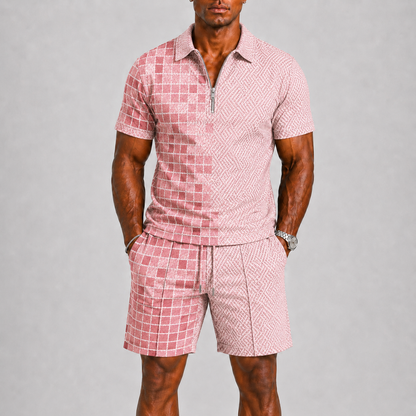 Zento Men's Summer Set Polo and Shorts – Breathable, Stylish Comfort 0