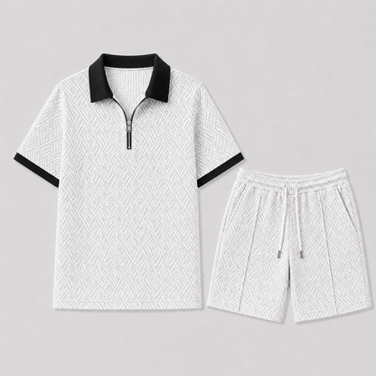 Zento Men's Summer Set Polo and Shorts – Breathable, Stylish Comfort 1