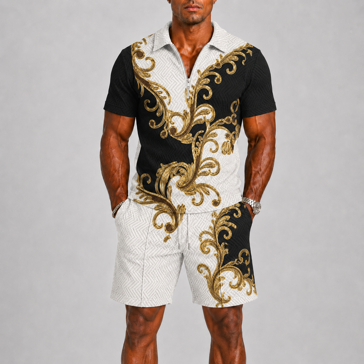 Zento Men's Summer Set Polo and Shorts – Breathable, Stylish Comfort 12