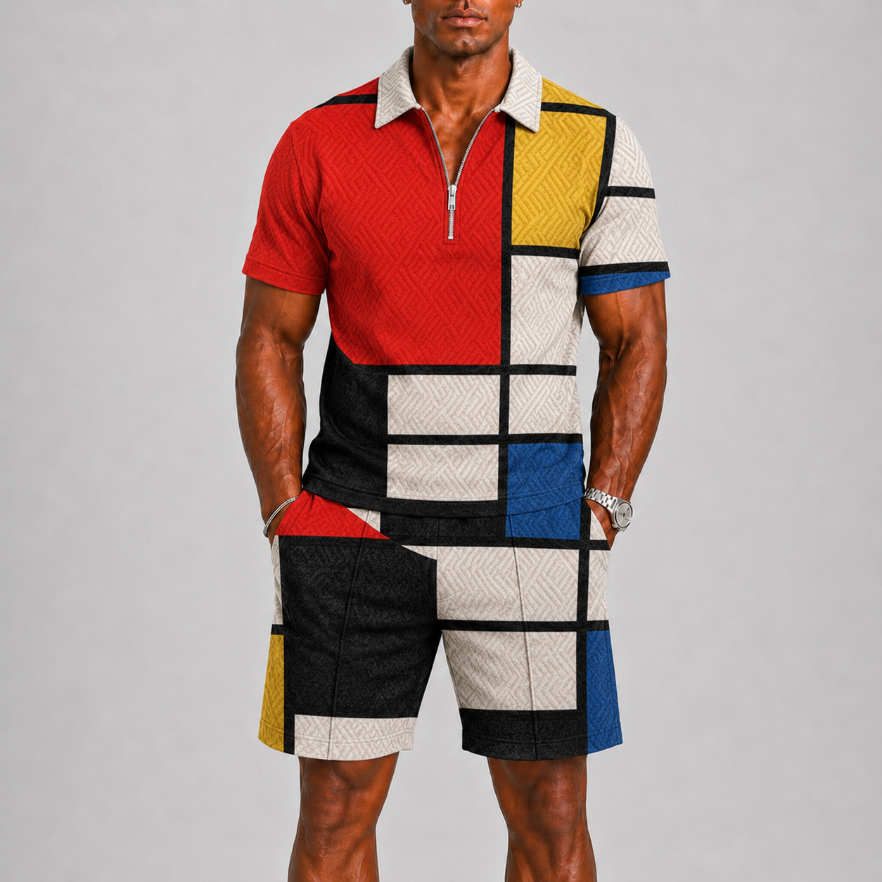 Zento Men's Summer Set Polo and Shorts – Breathable, Stylish Comfort 13
